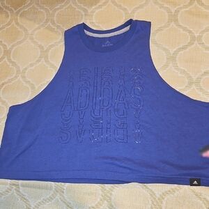 Adidas Loose Fit Purple Beach Crop Top Sz.L